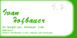 ivan hofbauer business card