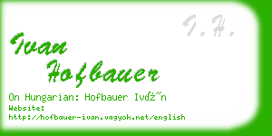 ivan hofbauer business card